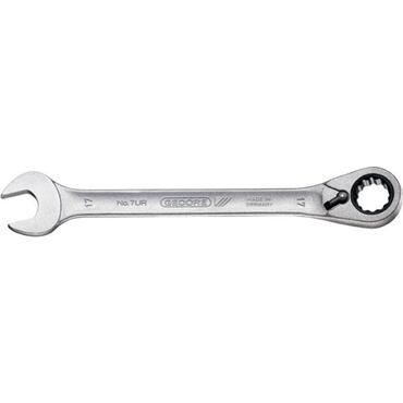 Open-ended spanner set with reversible ratchet in poly bag type 5722